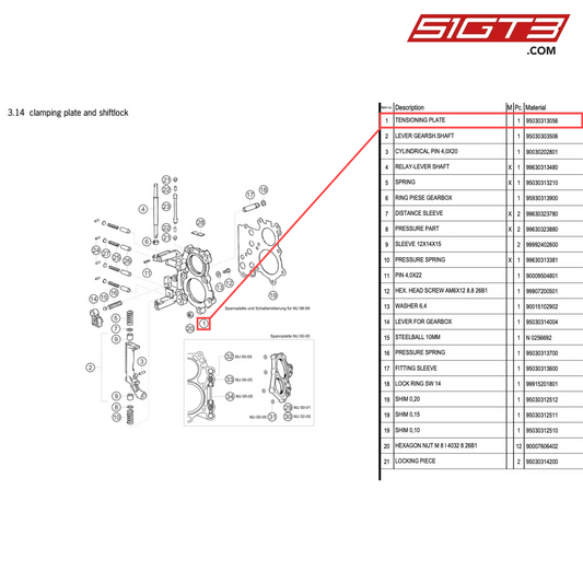 TENSIONING PLATE - 95030313056 [PORSCHE 996 GT3 Cup]