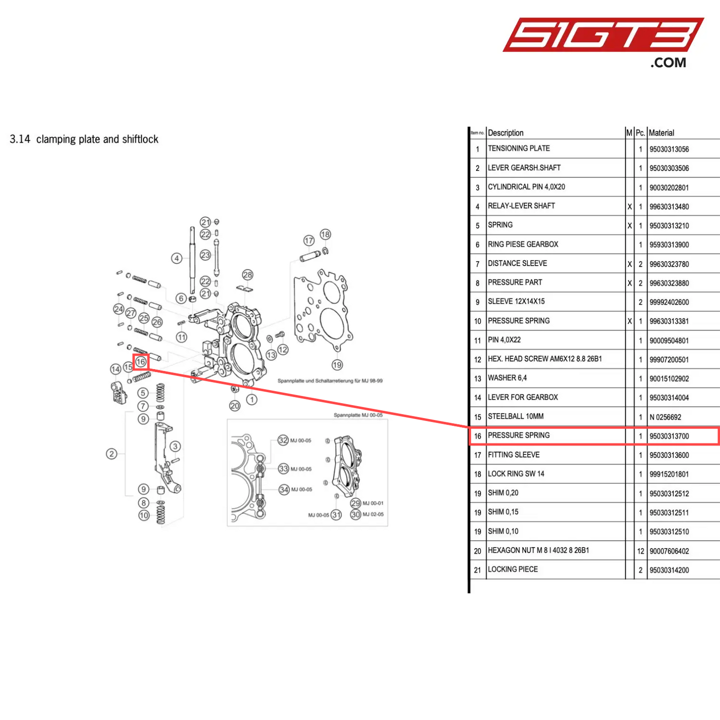 PRESSURE SPRING - 95030313700 [PORSCHE 996 GT3 Cup]