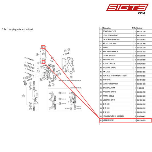 LOCKING PIECE - 95030314200 [PORSCHE 996 GT3 Cup]