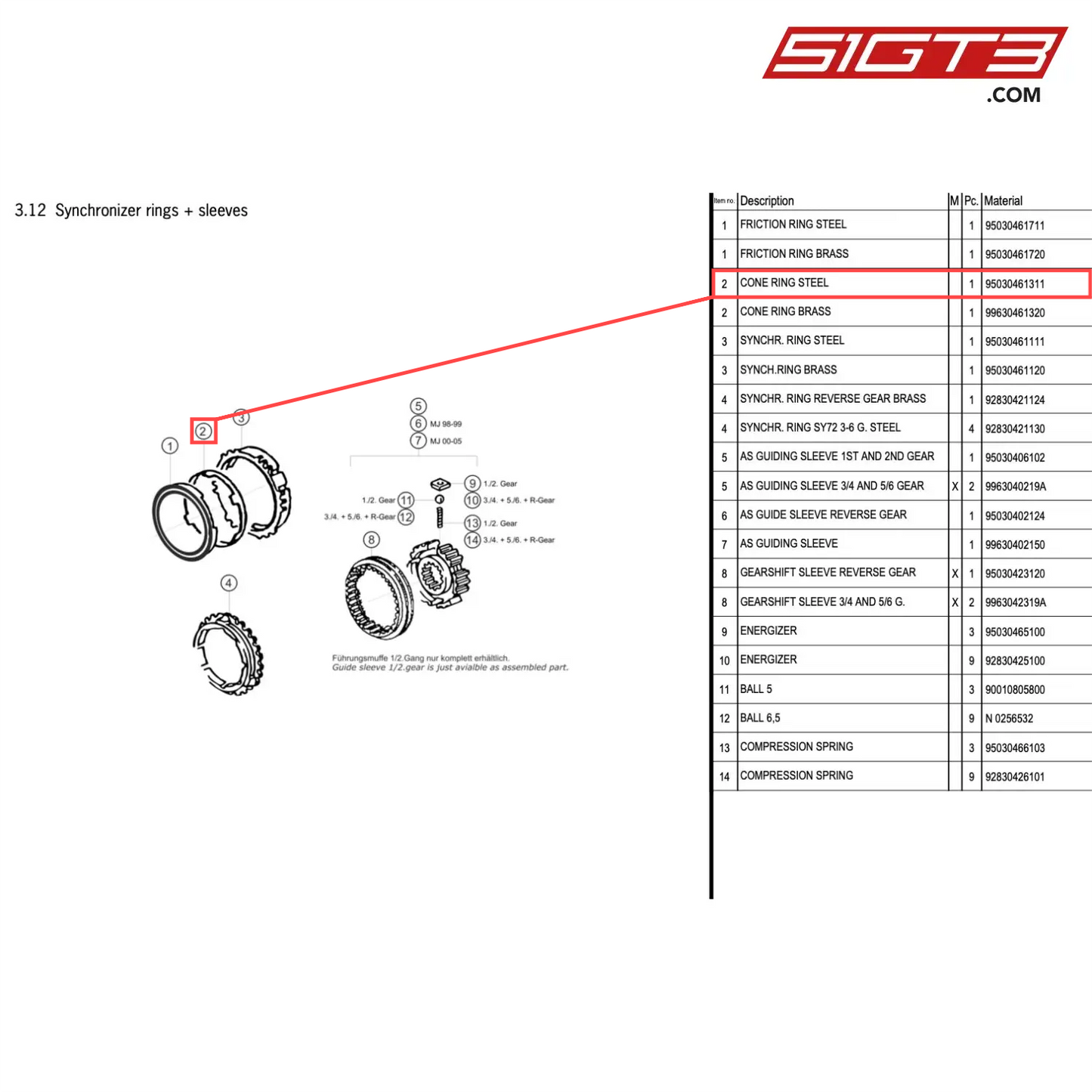 CONE RING STEEL - 95030461311 [PORSCHE 996 GT3 Cup]