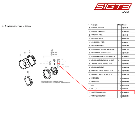 COMPRESSION SPRING - 95030466103 [PORSCHE 996 GT3 Cup]