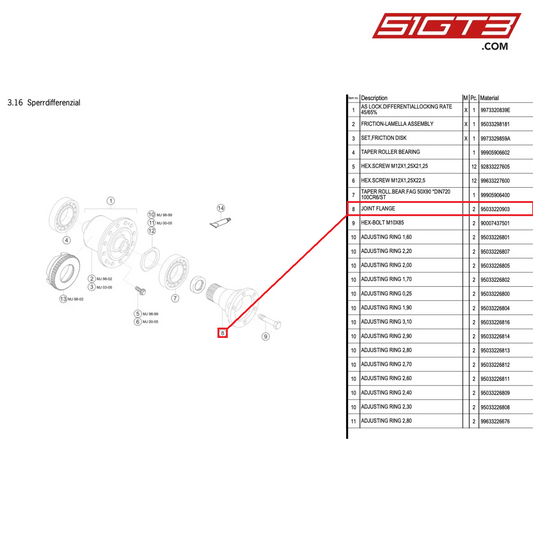 JOINT FLANGE - 95033220903 [PORSCHE 996 GT3 Cup]