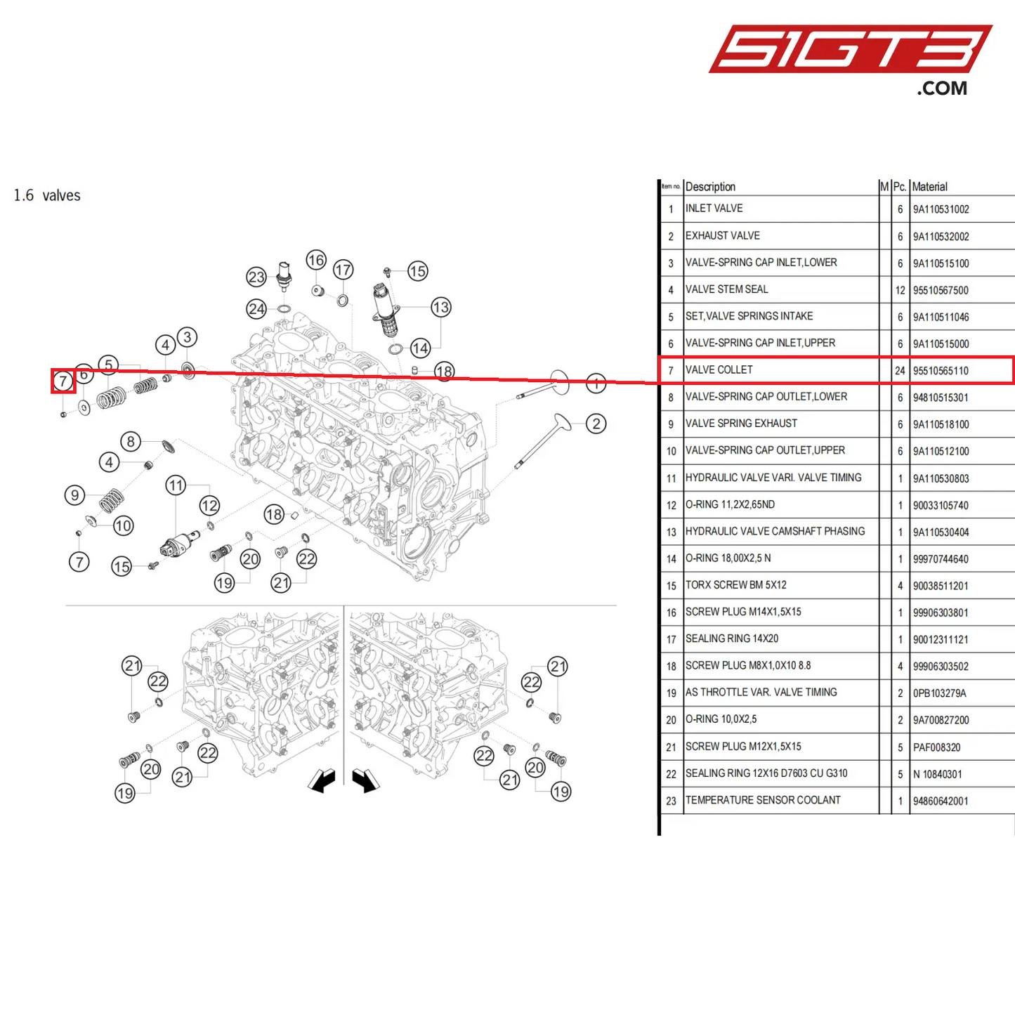 VALVE COLLET - 95510565110 [PORSCHE 718 Cayman GT4 Clubsport]