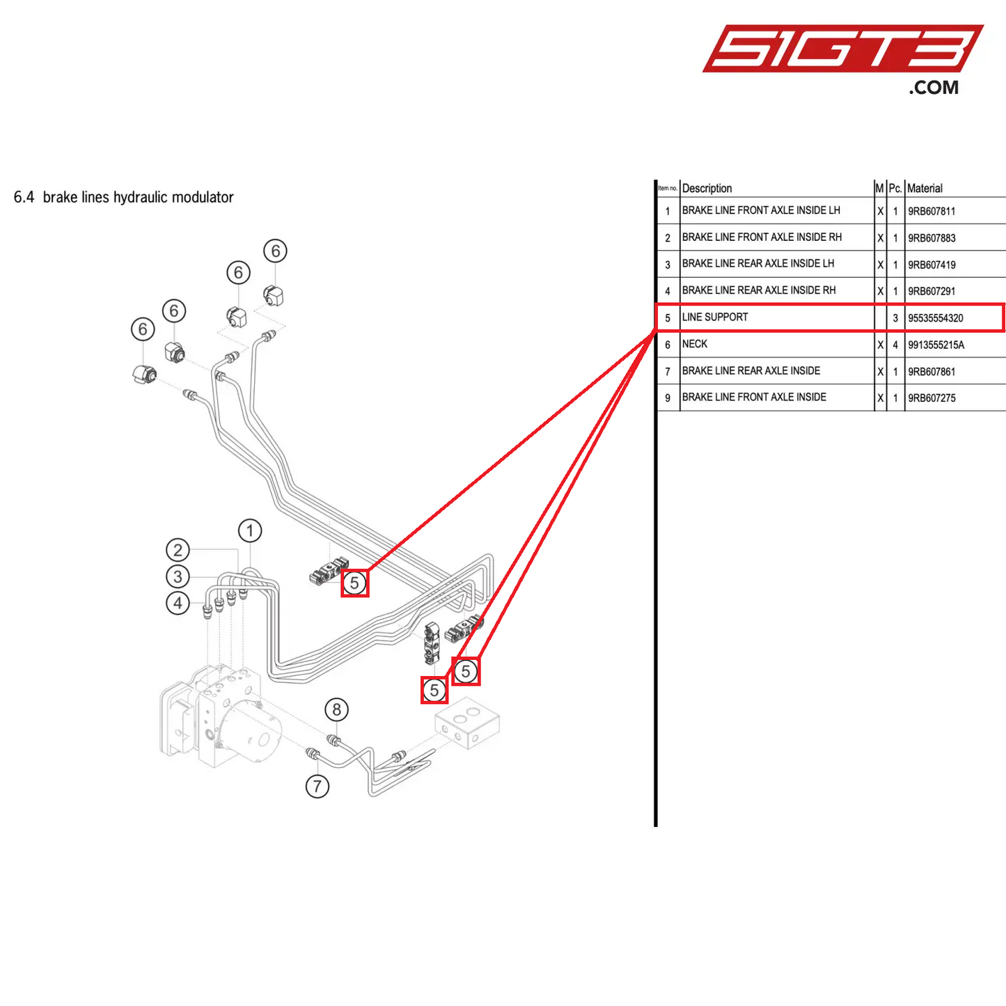 LINE SUPPORT - 95535554320 [PORSCHE 992.1 GT3 R]