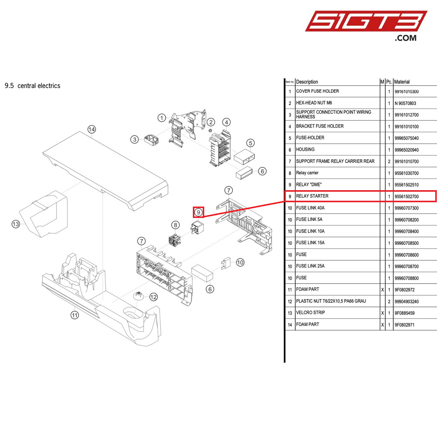 RELAY STARTER - 95561502700 [PORSCHE 911 GT2 RS Clubsport]