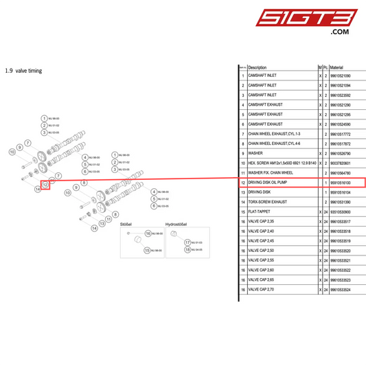 DRIVING DISK OIL PUMP - 95910516100 [PORSCHE 996 GT3 Cup]