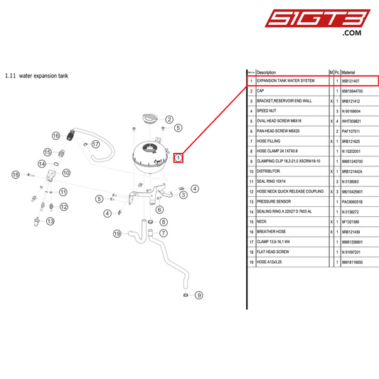 EXPANSION TANK WATER SYSTEM - 95B121407 [PORSCHE 992.1 GT3 R]