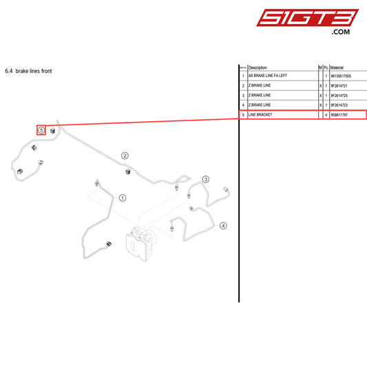 LINE BRACKET - 95B611797 [PORSCHE 718 Cayman GT4 RS Clubsport]