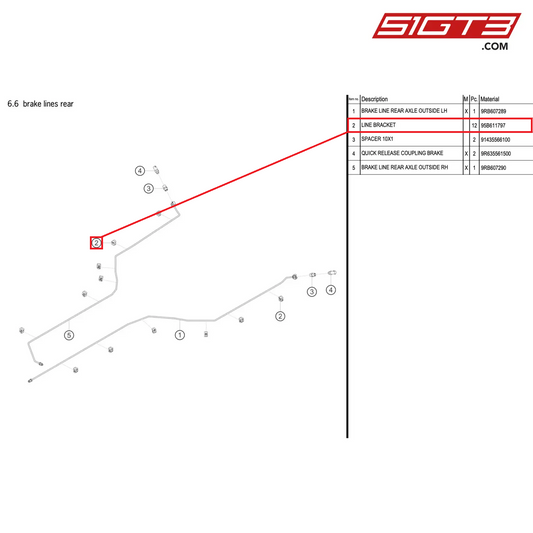 LINE BRACKET - 95B611797 [PORSCHE 992.1 GT3 R]