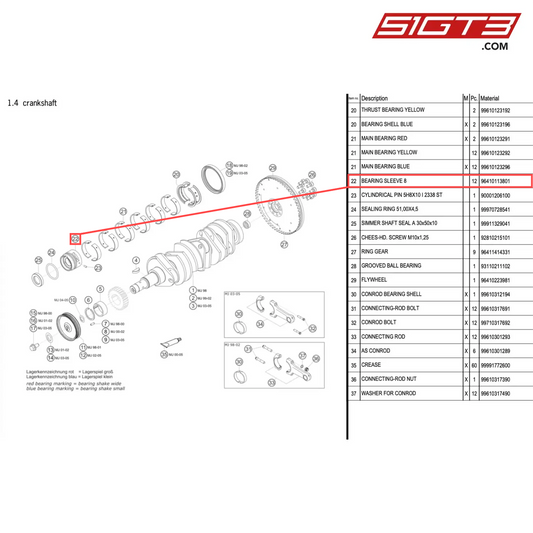 BEARING SLEEVE 8 - 96410113801 [PORSCHE 996 GT3 Cup]