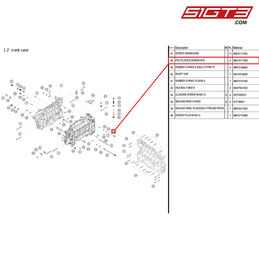 POLYG.SOCK.SCREW M10 - 96410117400 [PORSCHE 996 GT3 Cup]