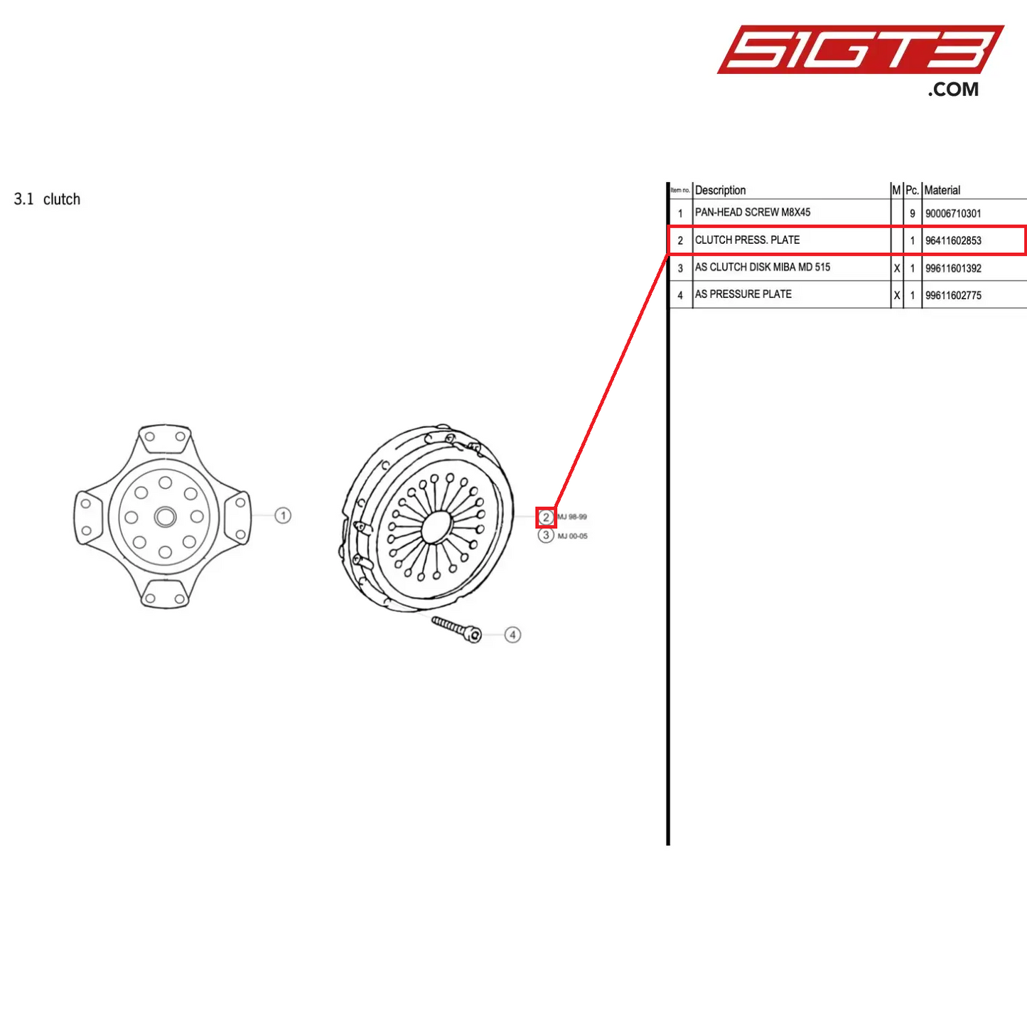 CLUTCH PRESS. PLATE - 96411602853 [PORSCHE 996 GT3 Cup]