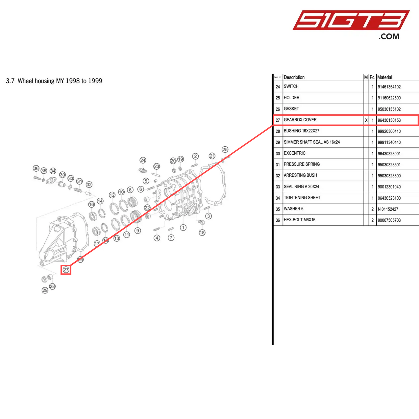 GEARBOX COVER - 96430130153 [PORSCHE 996 GT3 Cup]