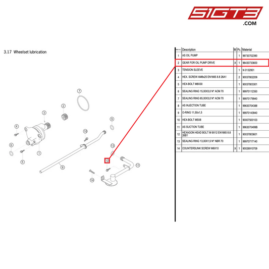 GEAR FOR OIL PUMP DRIVE - 96430733600 [PORSCHE 996 GT3 Cup]