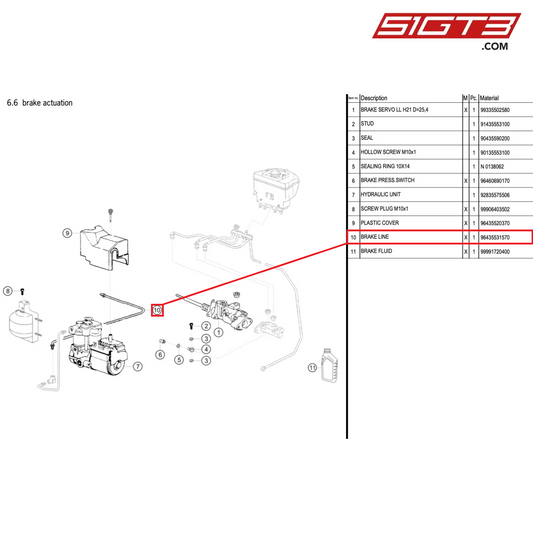 BRAKE LINE - 96435531570 [PORSCHE 964 Cup]