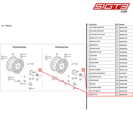 SAFETY PIN - 96436167780 [PORSCHE 996 GT3 Cup]