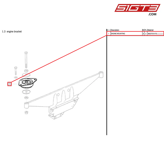 ENGINE MOUNTING - 96437510170 [PORSCHE 964 Cup]