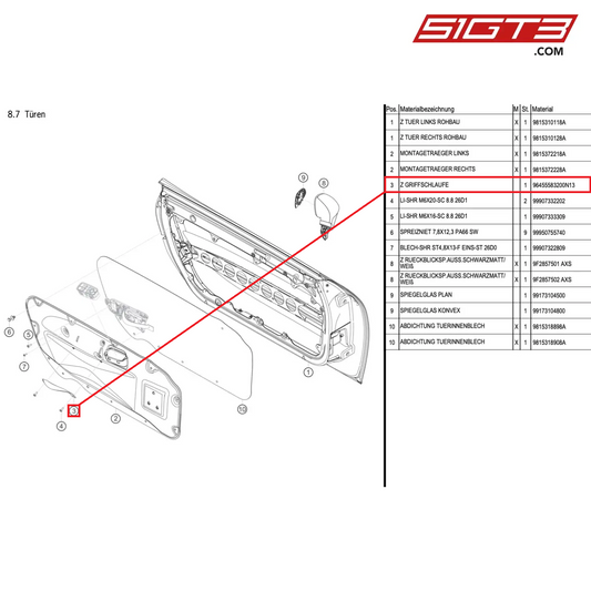 AS DOOR OPENER - 96455583200N13 [PORSCHE Cayman 981 GT4 Clubsport]