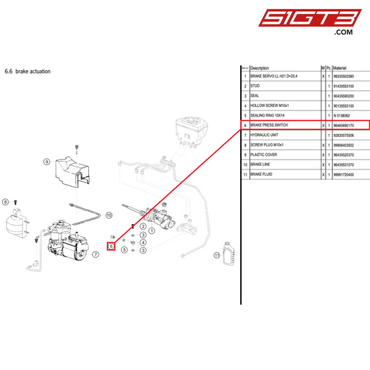 BRAKE PRESS.SWITCH - 96460690170 [PORSCHE 964 Cup]