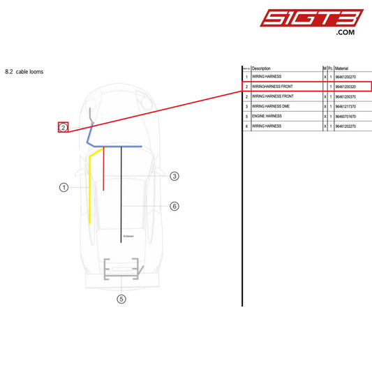 WIRINGHARNESS FRONT - 96461200320 [PORSCHE 964 Cup]