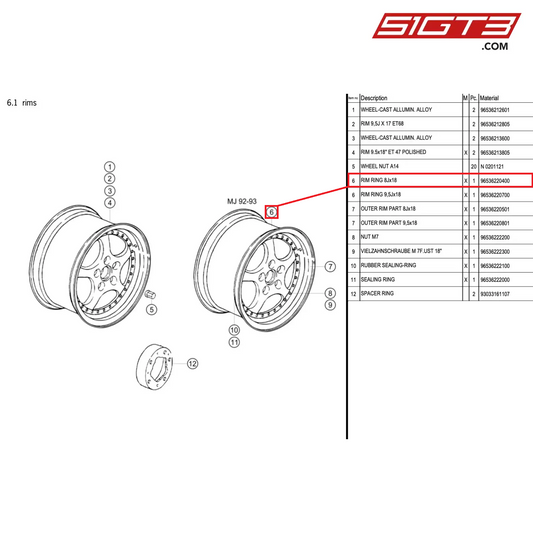 RIM RING 8Jx18 - 96536220400 [PORSCHE 964 Cup]