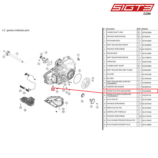 SCREW PLUG WITH SEALING RING - 97032180500 [PORSCHE 718 Cayman GT4 Clubsport]