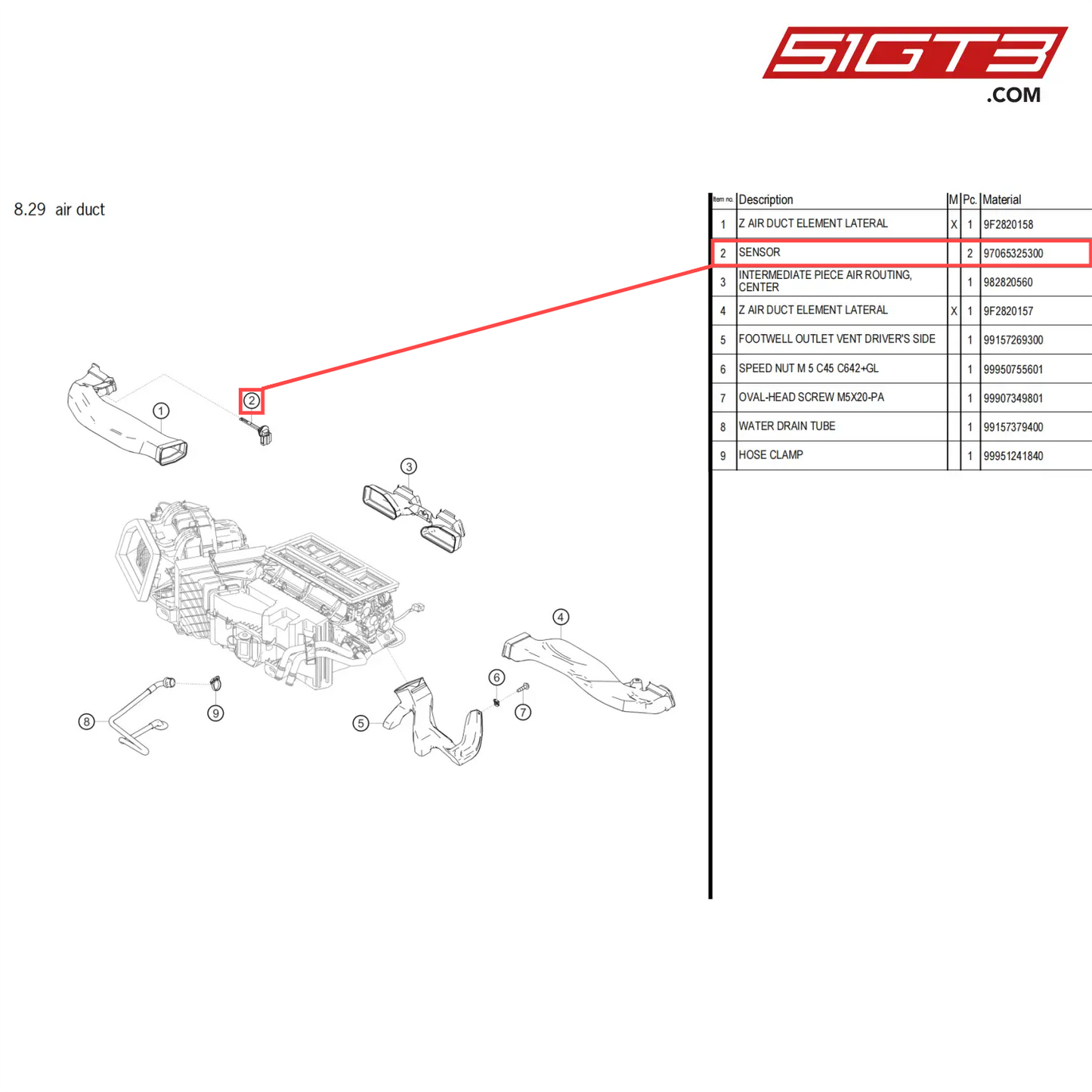 SENSOR - 97065325300 [PORSCHE 718 Cayman GT4 Clubsport]