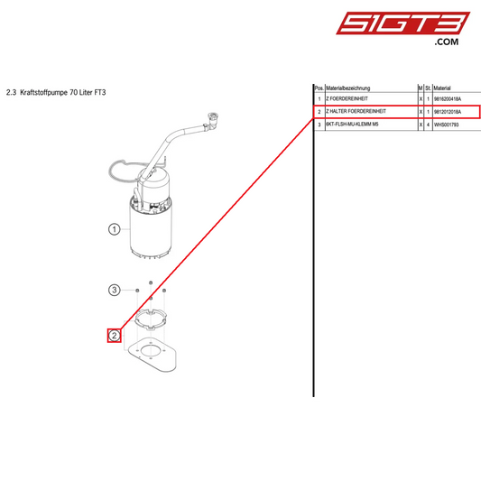 AS HOLDER SUPPLY UNIT - 9812012018A [PORSCHE Cayman 981 GT4 Clubsport]