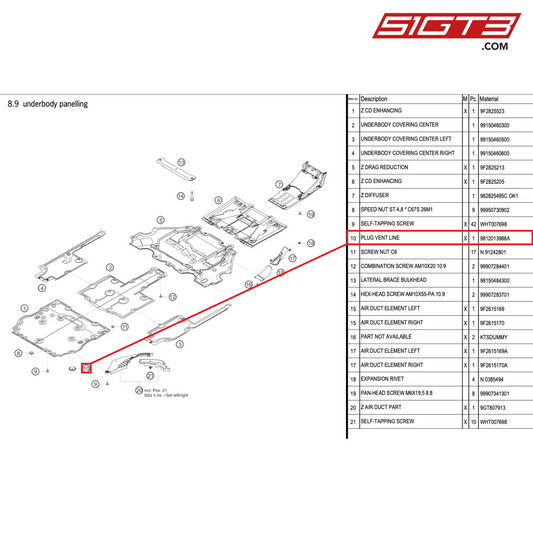 PLUG VENT LINE - 9812013988A [PORSCHE 718 Cayman GT4 RS Clubsport]