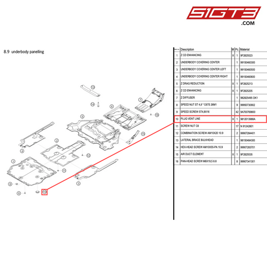 PLUG VENT LINE - 9812013988A [PORSCHE 718 Cayman GT4 Clubsport]