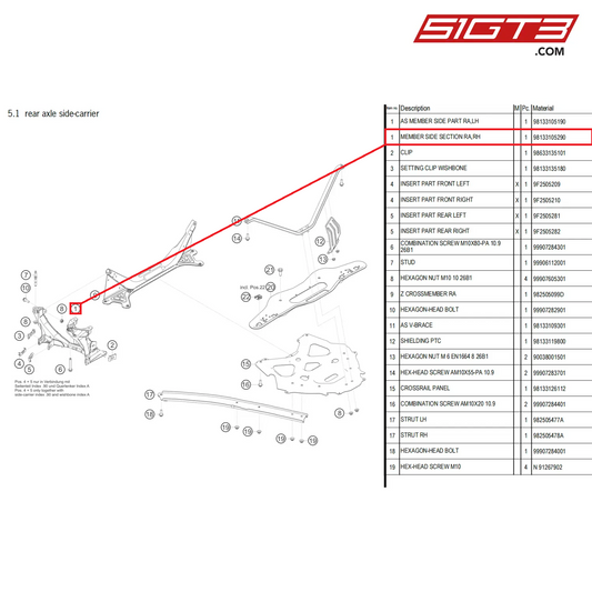 MEMBER SIDE SECTION RA,RH - 98133105290 [PORSCHE 718 Cayman GT4 Clubsport]