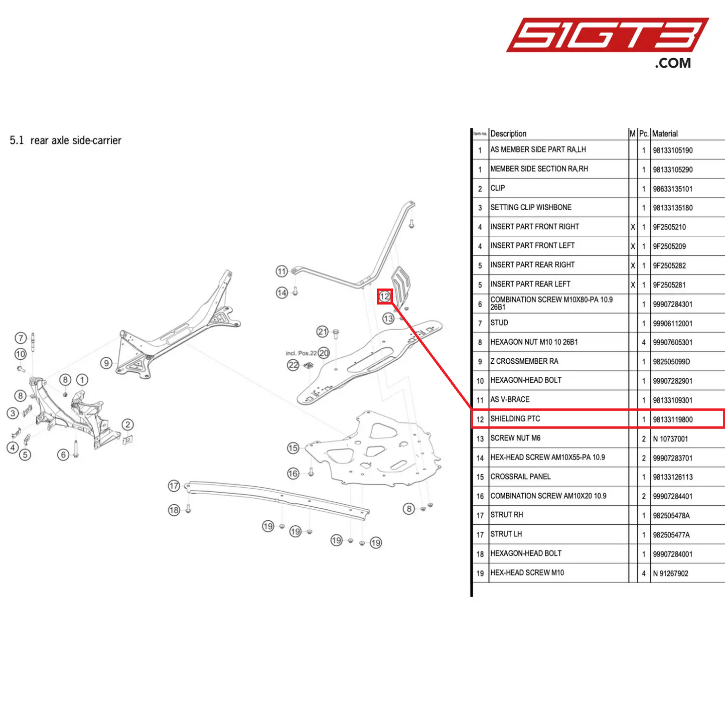 SHIELDING PTC - 98133119800 [PORSCHE 718 Cayman GT4 RS Clubsport]