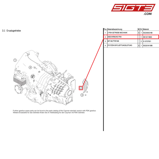 SHIELDING PTC - 98133119800 [PORSCHE Cayman 981 GT4 Clubsport]