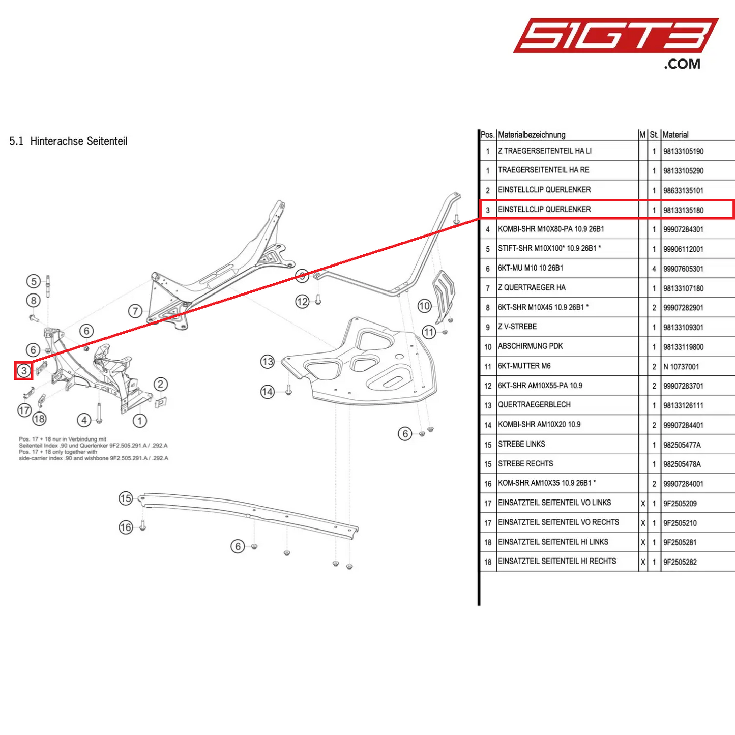 SETTING CLIP WISHBONE - 98133135180 [PORSCHE Cayman 981 GT4 Clubsport]