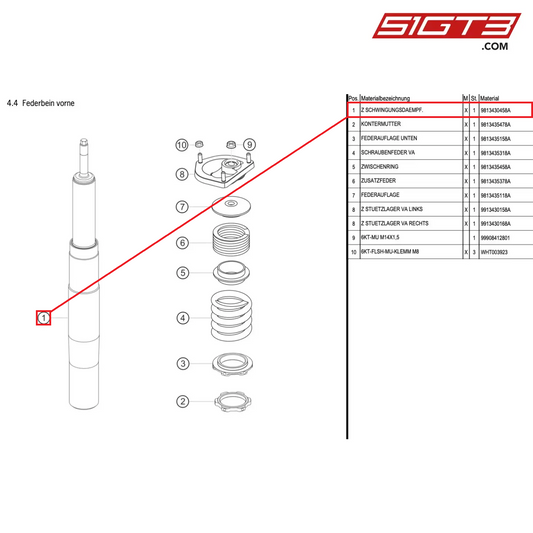 AS VIBRATION DAMPER - 9813430458A [PORSCHE Cayman 981 GT4 Clubsport]