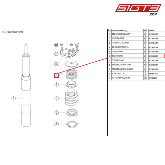 AUXILIARY SPRING - 9813435378A [PORSCHE Cayman 981 GT4 Clubsport]