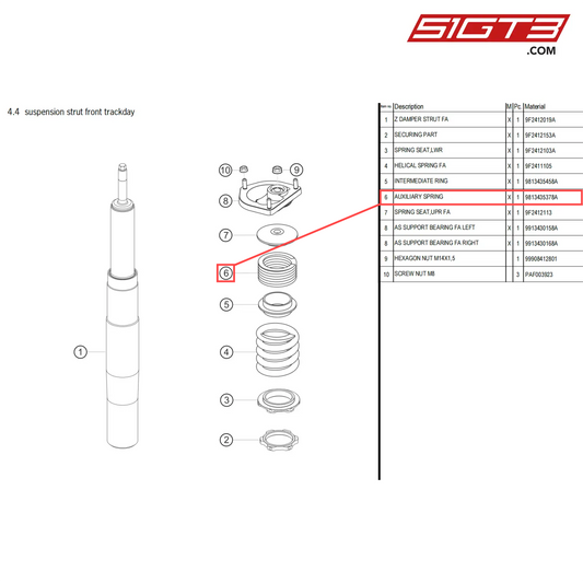 AUXILIARY SPRING - 9813435378A [PORSCHE 718 Cayman GT4 Clubsport]