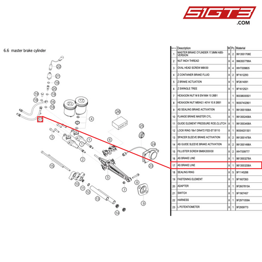 AS BRAKE LINE - 9813553258A [PORSCHE 718 Cayman GT4 RS Clubsport]