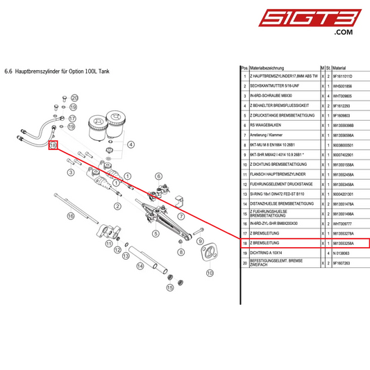 AS BRAKE LINE - 9813553258A [PORSCHE Cayman 981 GT4 Clubsport]