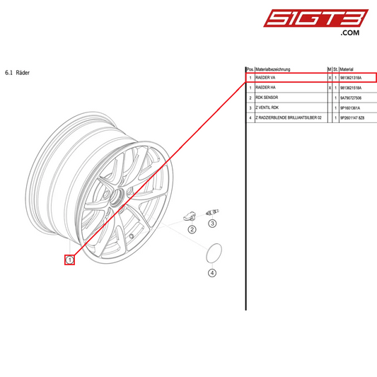 WHEELS FA - 9813621318A [PORSCHE Cayman 981 GT4 Clubsport]