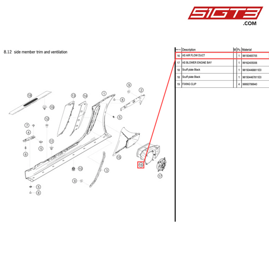 AS AIR FLOW DUCT - 98150465705 [PORSCHE 718 Cayman GT4 Clubsport]