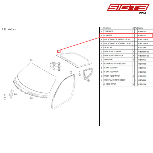 AS BACKLITE - 98154591103 [PORSCHE 718 Cayman GT4 Clubsport]