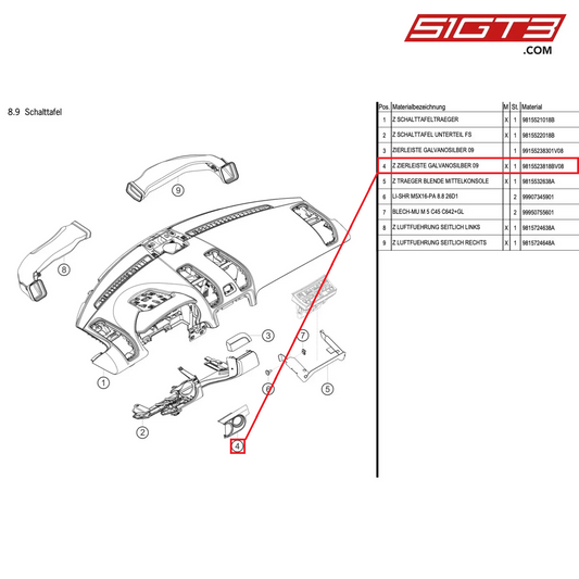 AS TRIM STRIP - 9815523818BV08 [PORSCHE Cayman 981 GT4 Clubsport]