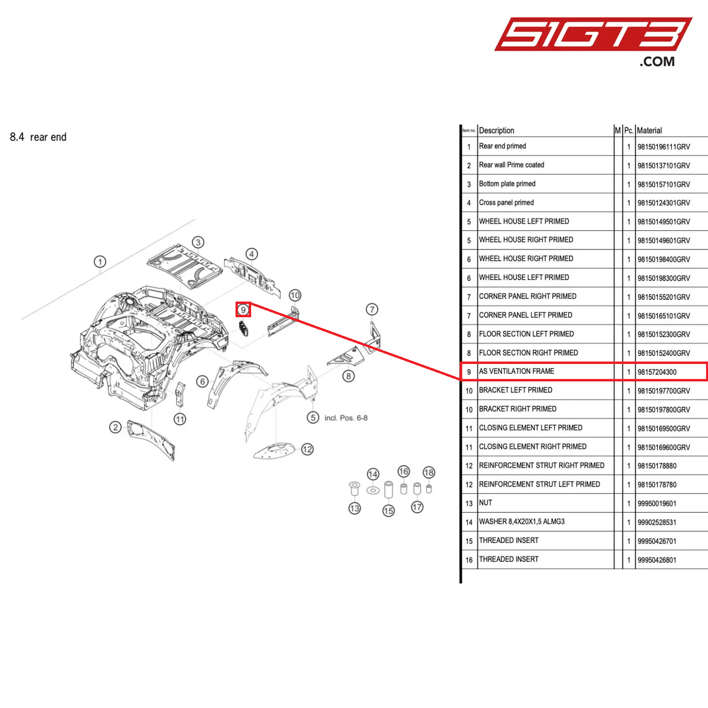 AS VENTILATION FRAME - 98157204300 [PORSCHE 718 Cayman GT4 RS Clubsport]