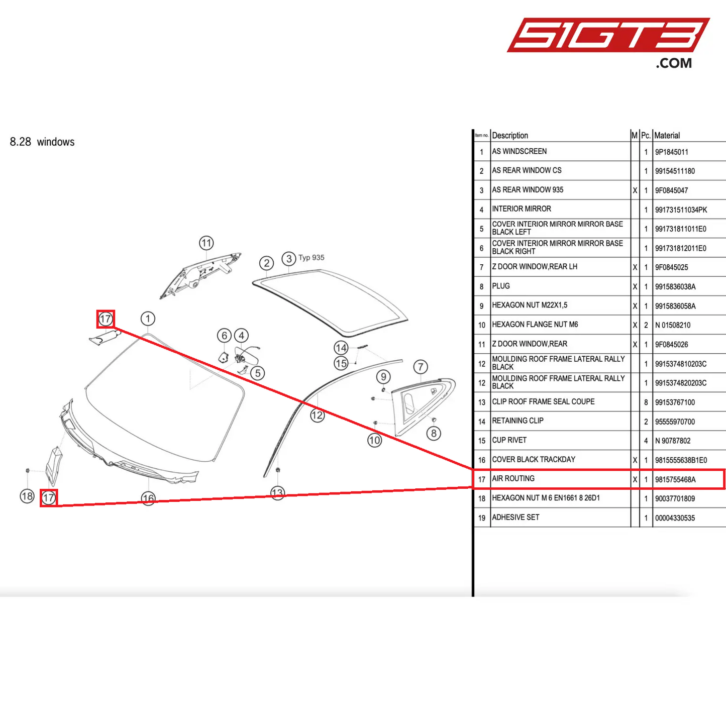 AIR ROUTING - 9815755468A [PORSCHE 911 GT2 RS Clubsport]