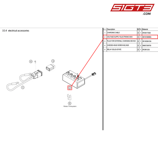 VOLTAGE SUPPLY ELECTRONIC BOX - 9816106898A [PORSCHE 718 Cayman GT4 Clubsport]