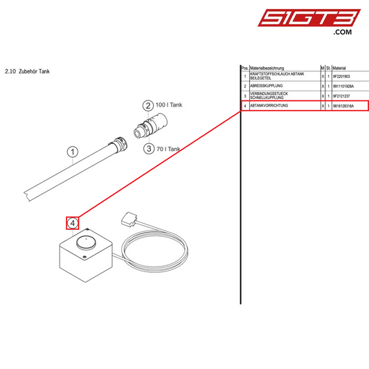 DRAIN DEVICE - 9816128318A [PORSCHE Cayman 981 GT4 Clubsport]