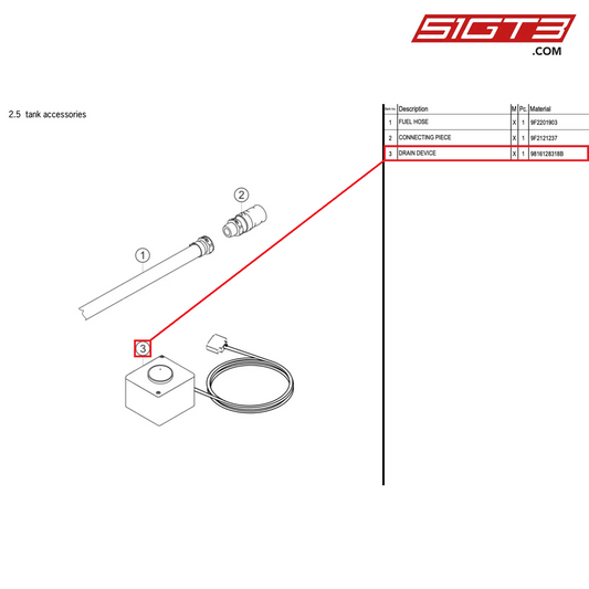 DRAIN DEVICE - 9816128318B [PORSCHE 718 Cayman GT4 RS Clubsport]