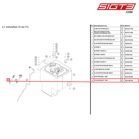 CONTROL UNIT TANK - 9816188318A [PORSCHE Cayman 981 GT4 Clubsport]