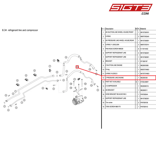 Z PRESSURE LINE ENGINE - 982260336 [PORSCHE 718 Cayman GT4 RS Clubsport]